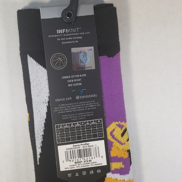 NWT Men's LA Lakers Anthony Davis Stance Socks - Picture 5 of 6